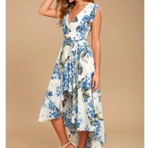 Lulu's Lovely White Floral Print Dress